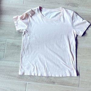 Baby pink Everlane boxy t-shirt